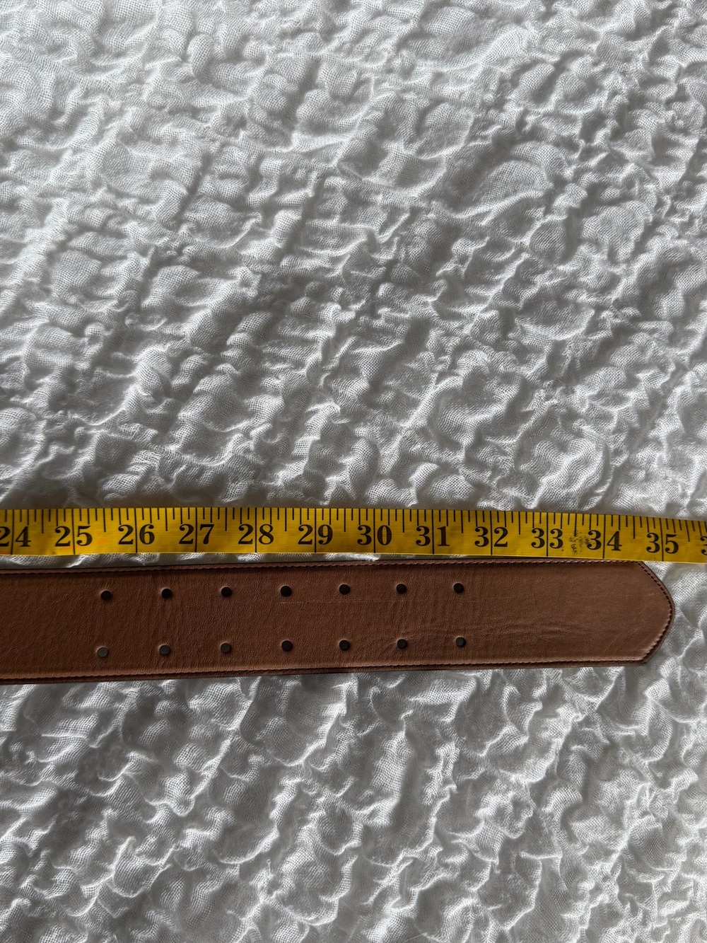 Ann Taylor 100% Leather Belt Gold Buckle with Navy and Cream Accents - Picture 6 of 11